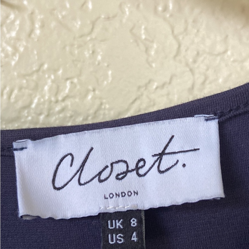 Closet London Gold Zipper Navy Dress